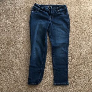 Maurices high rise jeans size 12 double button dark wash skinny straight